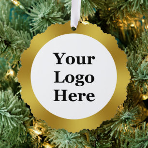 Vorlage für Ihr Business Gold und Weiß-Logo Ornament Karte