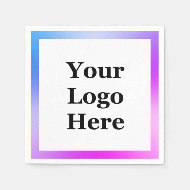 Vorlage für Ihr Lila Logo in Business Blue Serviette (Vorderseite)