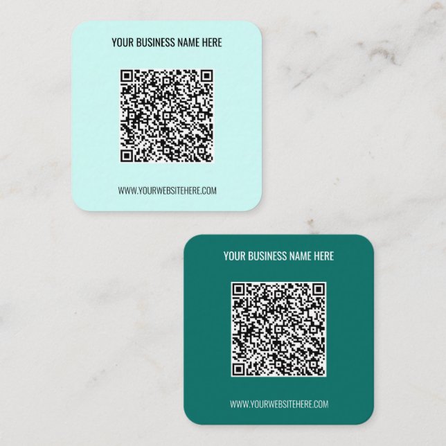 Vorlage für Ihren QR-Code für benutzerdefinierte T Quadratische Visitenkarte (Vorne/Hinten)