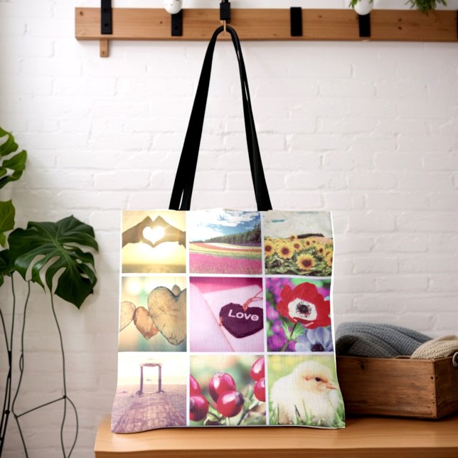 Vorlage für Instagram-Foto-Zusammenstellung (Photo collage photo grid tote bag)
