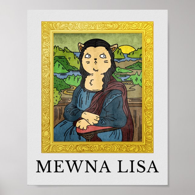 Vorlage für Katzen und Hunde mit berühmten Bildern Poster (Vorne)