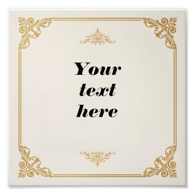 Vorlage für klassische Zertifikate mit Verziertem  Fotodruck (Vorne)