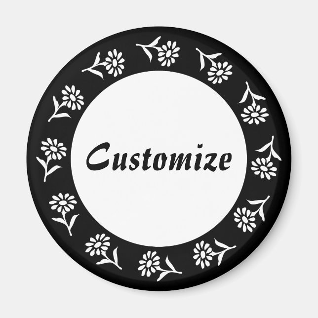 Vorlage für kleine Blume - B&W Magnet (Vorne)