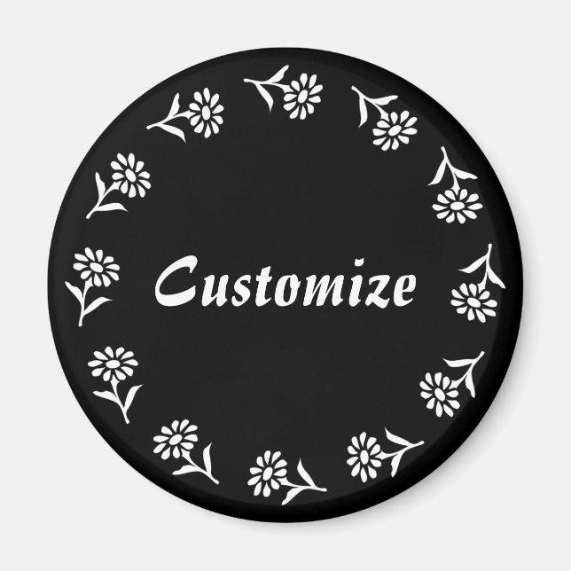 Vorlage für kleine Blume - B&W - v2 Magnet (Vorne)