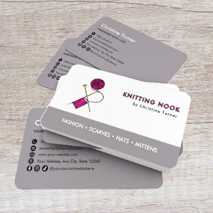 Vorlage für Knittergarne Business Card Visitenkarte