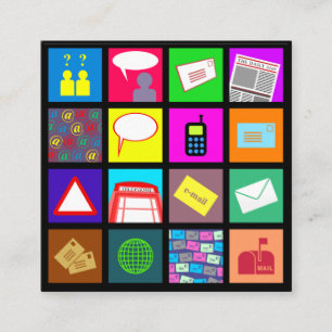 Vorlage für Kommunikation und Technologie Beruflic Quadratische Visitenkarte