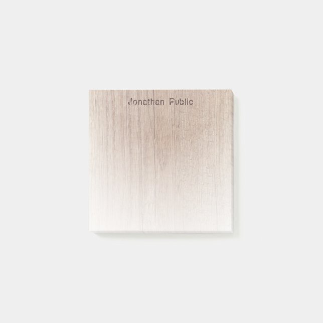 Vorlage für kreativ gestörten Text, braun, Holz Post-it Klebezettel (Vorderseite)