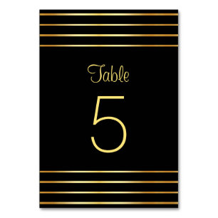 Vorlage für kreative Schwarz-Gold-Glamour Tischnummer