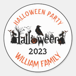 Vorlage für kreative Typografie-Halloween-Party Runder Aufkleber