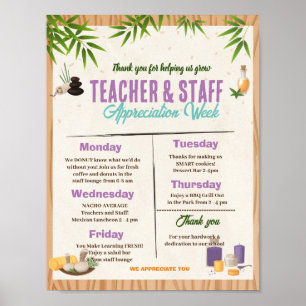 Vorlage für Lehrer und Woche für die Bewertung von Poster