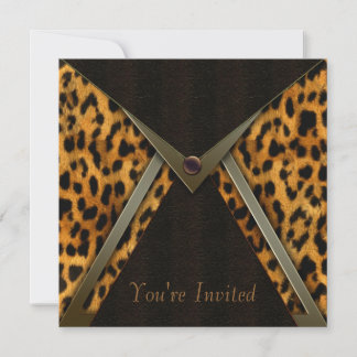 Vorlage für Leopard-Party Einladungen