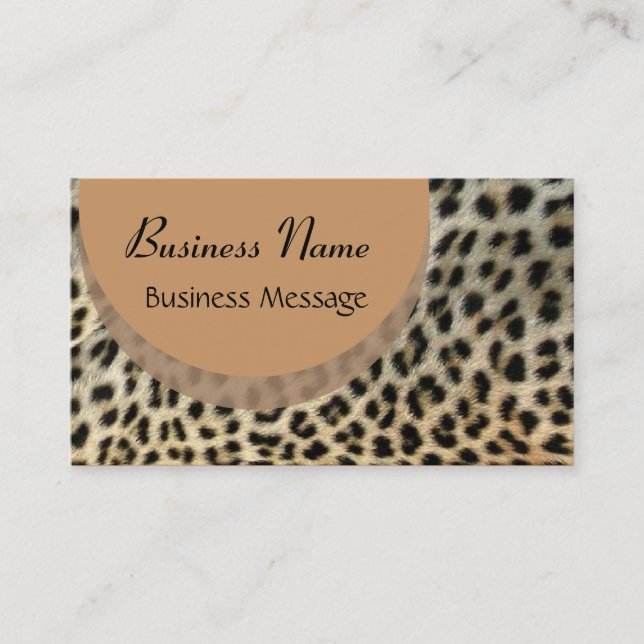 Vorlage für Leopard Print Business Card Visitenkarte (Vorderseite)