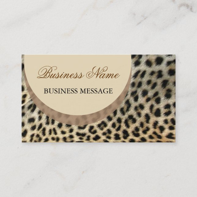 Vorlage für Leopard Print Business Card Visitenkarte (Vorderseite)