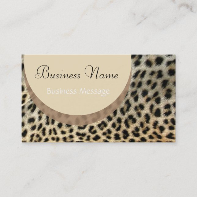 Vorlage für Leopard Print Business Card Visitenkarte (Vorderseite)
