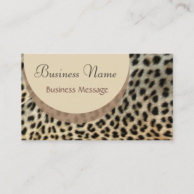 Vorlage für Leopard Print Business Card Visitenkarte (Vorderseite)