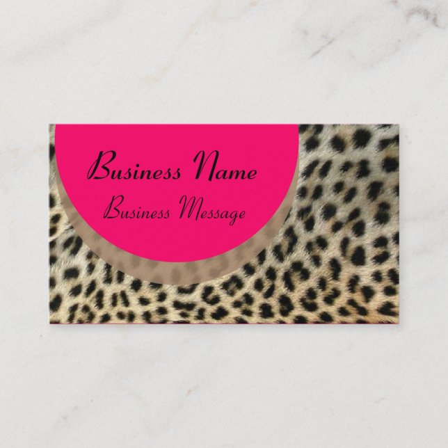Vorlage für Leopard Print Business Card Visitenkarte (Vorderseite)