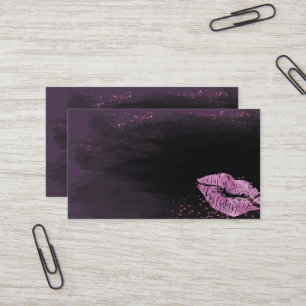 Vorlage für Lila und schwarze Lippen-Visitenkarte Visitenkarte