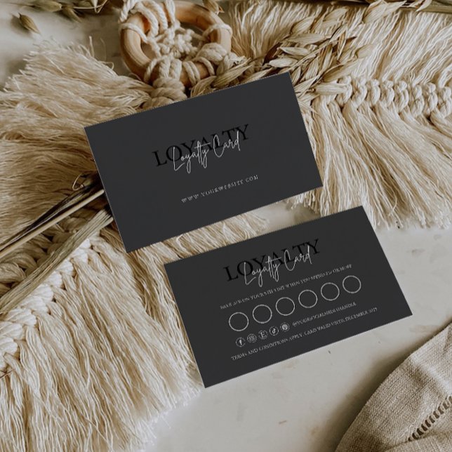 Vorlage für Loyalitätskarten, Schwarz & Weiß Treuekarte (Loyalty Card Template, Black & White)