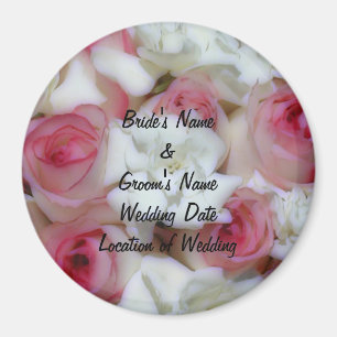 Vorlage für Magnet mit rosa und weißen Rosen als H