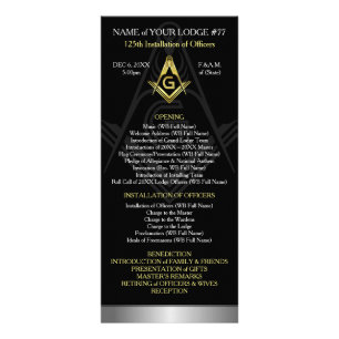 Vorlage für Masonic Rack Card   Schwarz, Gold und Werbekarte