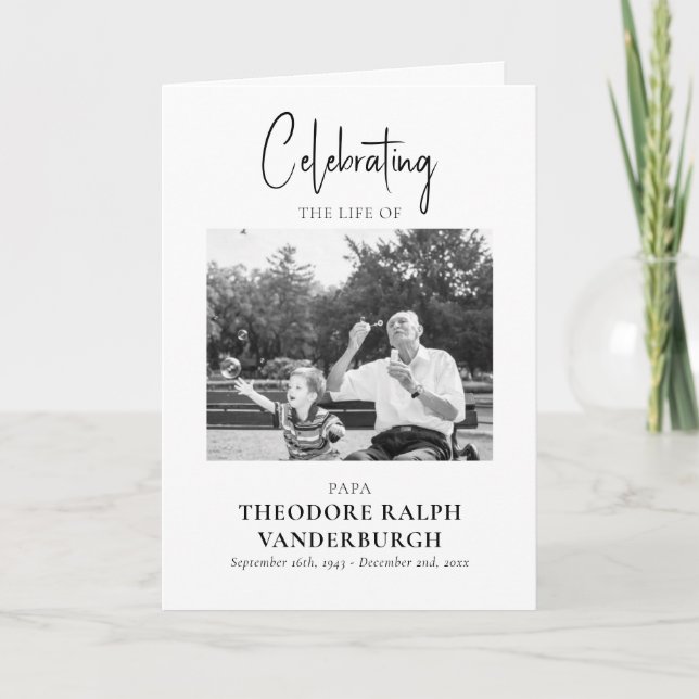 Vorlage für Minimalistische Beerdigungen (Vorderseite)