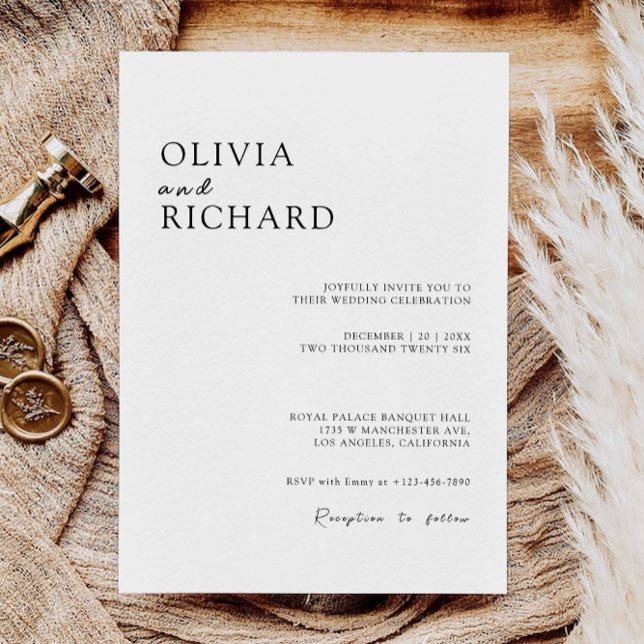 Vorlage für Minimalistische Hochzeiten (Minimalist Wedding Invites Template)