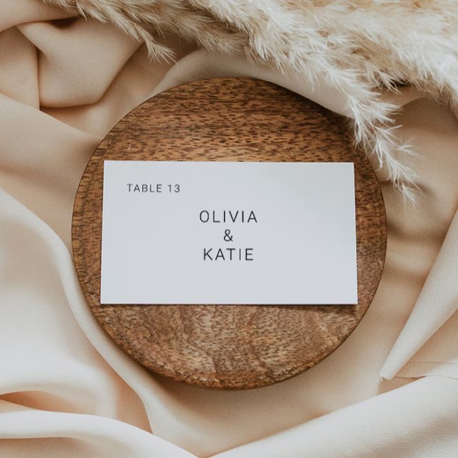 Vorlage für Minimalistische Hochzeitsstipps (Minimalist Wedding Place Cards Template)