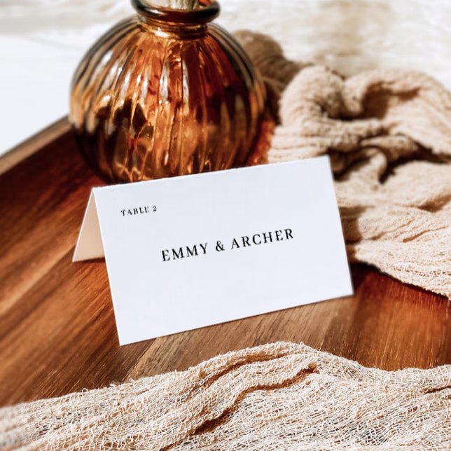 Vorlage für Minimalistische Hochzeitsstipps (Minimalist Wedding Place Cards Template)