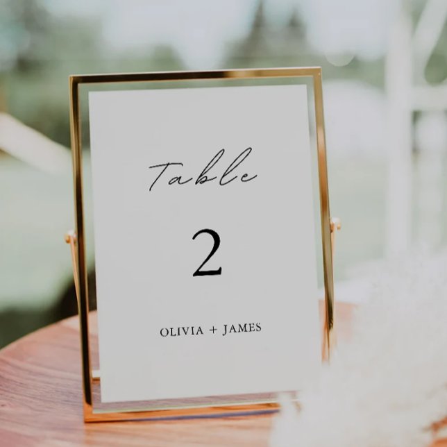 Vorlage für Minimalistische Hochzeitstabellen (Minimalist Wedding Table Cards Template)