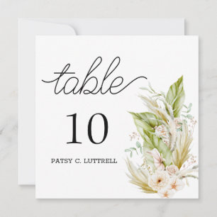 Vorlage für Minimalistische Pampas-Hochzeiten-Tisc