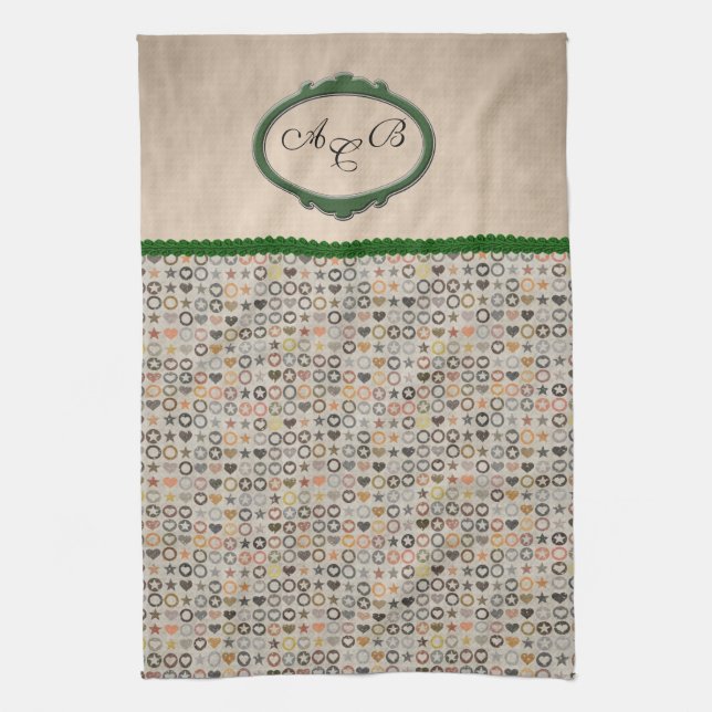 Vorlage für mit Monogramm Handtücher (Vertikal)