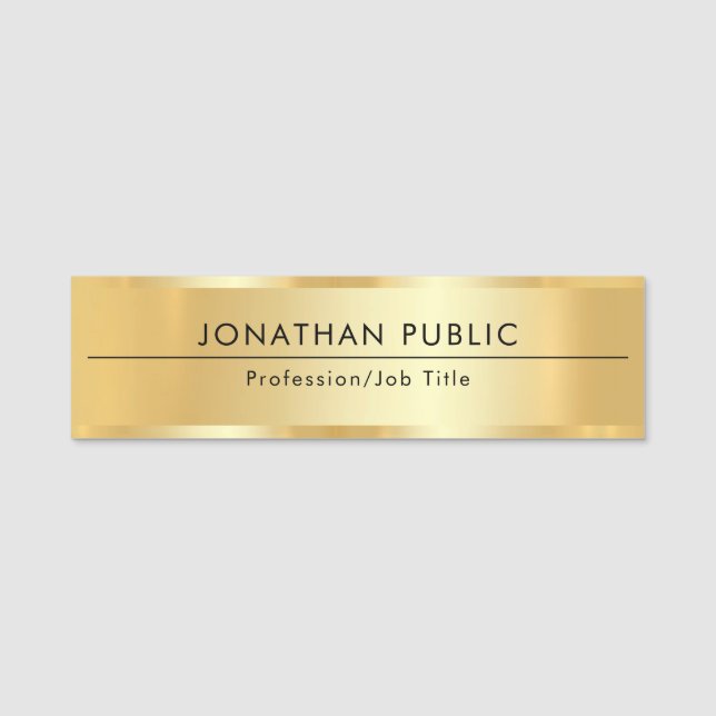 Vorlage für Mitarbeiter Custom Elegant Modernes Go Namensschild (Vorderseite)