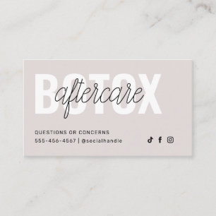 Vorlage für moderne Botox Aftercare Instruction C Visitenkarte