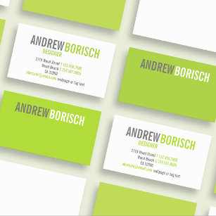 Vorlage für moderne grüne Business-Karten in weiße Visitenkarte