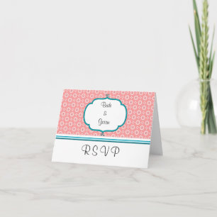 Vorlage für moderne Peach Dot RSVP-Karten
