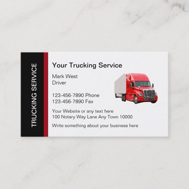 Vorlage für moderne Trucking Service Business Card Visitenkarte (Vorderseite)