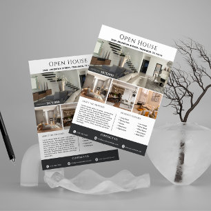Vorlage für modernes Luxus-Immobilien-Open-House Flyer