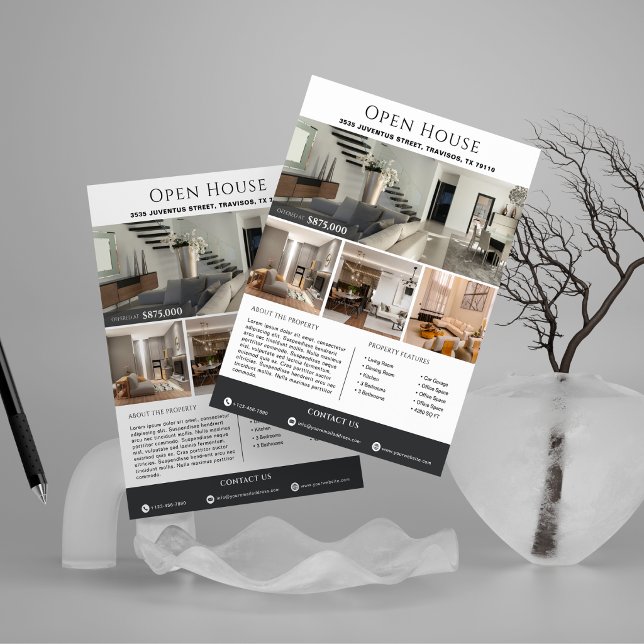 Vorlage für modernes Luxus-Immobilien-Open-House Flyer (Von Creator hochgeladen)