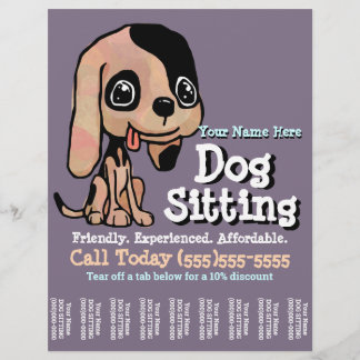 Vorlage für niedliche DOG-Sitting-Flyer Flyer
