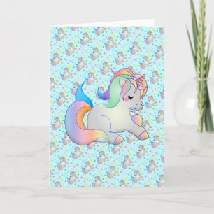 Vorlage für niedliche Rainbow Unicorn-Meldung