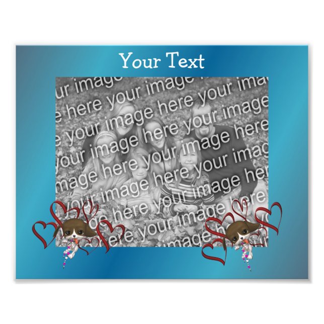 Vorlage für niedliche Welpen- und Rothalsherzen Fotodruck (Vorne)