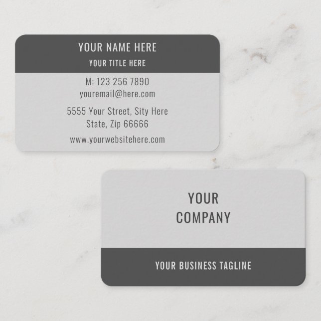Vorlage für personalisierte elegante Visitenkarten Visitenkarte (Vorne/Hinten)