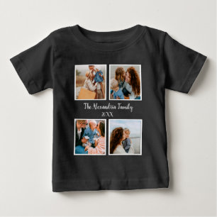 Vorlage für personalisierte Gruppe 4 Foto-Collage Baby T-shirt