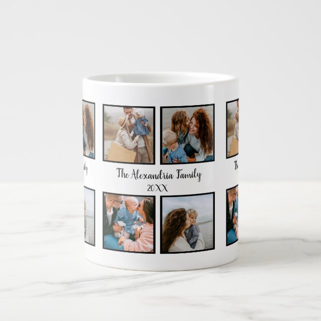 Vorlage für personalisierte Gruppe 4 Foto-Collage Jumbo-Tasse (Vorderseite)