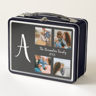 Vorlage für personalisierte Gruppe 4 Foto-Collage Metall Brotdose