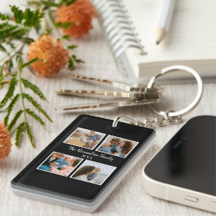 Vorlage für personalisierte Gruppe 4 Foto-Collage Schlüsselanhänger