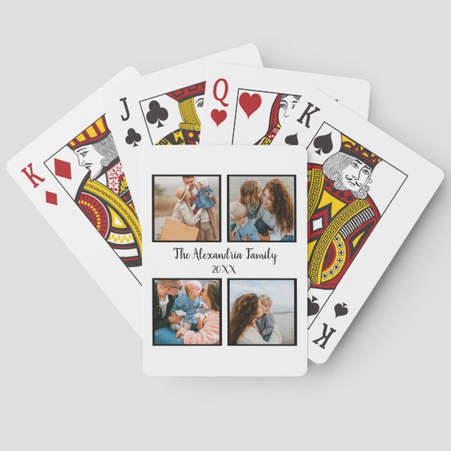 Vorlage für personalisierte Gruppe 4 Foto-Collage Spielkarten (Rückseite)