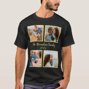 Vorlage für personalisierte Gruppe 4 Foto-Collage T-Shirt