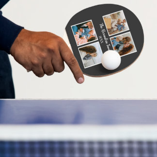 Vorlage für personalisierte Gruppe 4 Foto-Collage Tischtennis Schläger