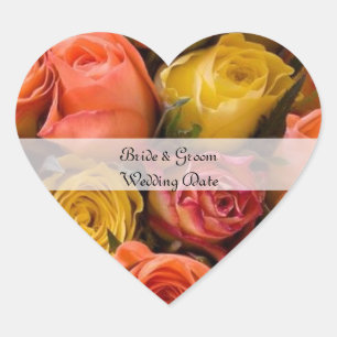 Vorlage für personalisierte Herz-Hochzeitsticker Herz-Aufkleber